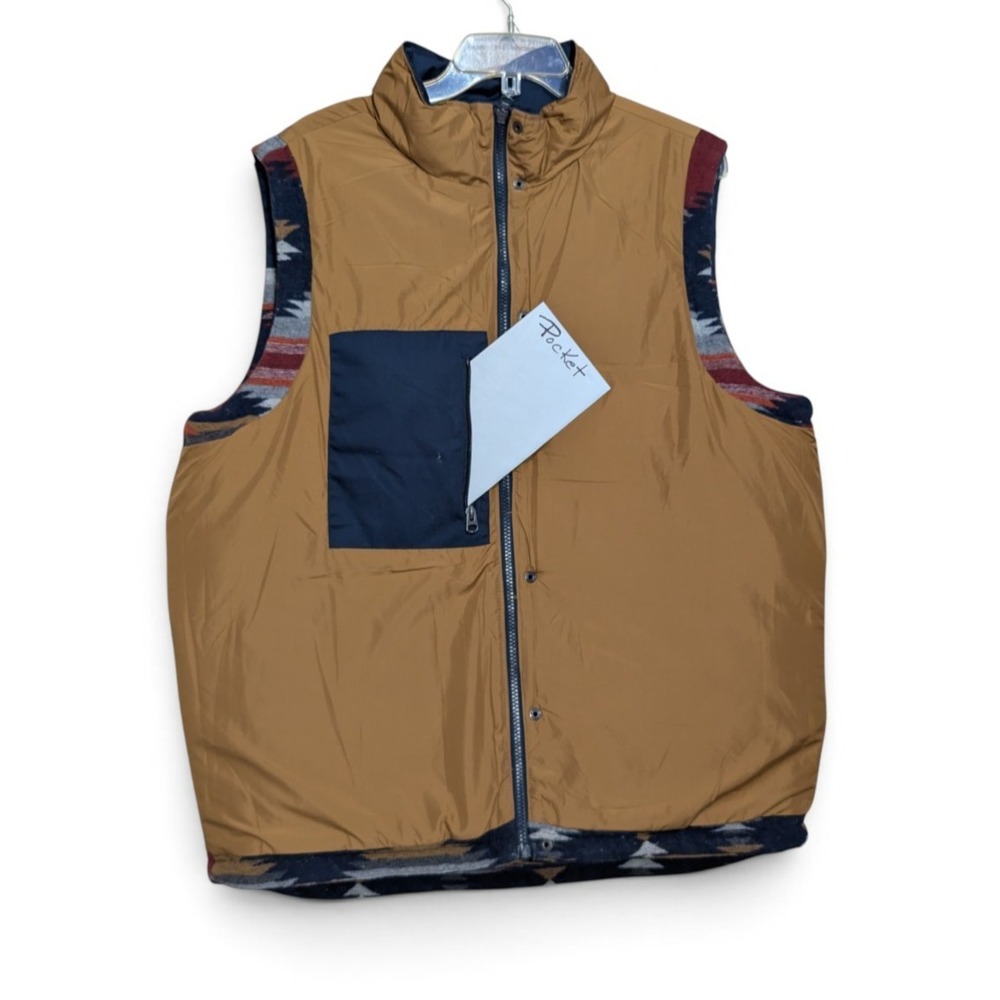 Cinch Mens L Aztec Southwestern Water Resistant Vest Cowboy Rodeo Full Zip NWT - Picture 5 of 15